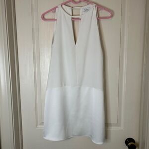 Parker White V‎ Neck Sleeveless Mini Dress Size S